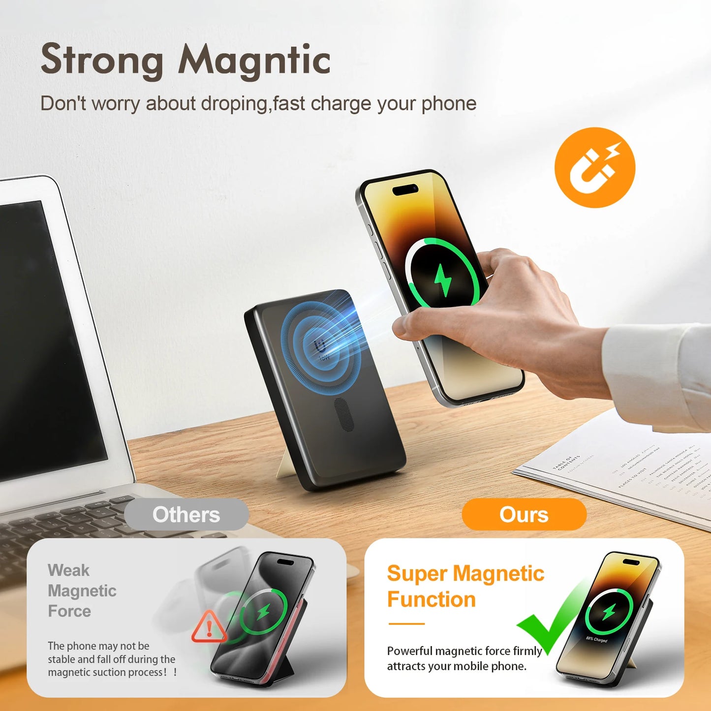 10,000mAh MagSafe Power Bank- 22.5W Fast Charging + USB-C Cable
